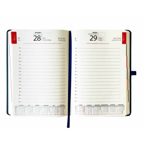 Kalendarz książkowy (terminarz) DZIENNY LUX metalic A5 Avanti (KKA5DL)