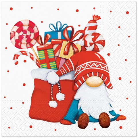 Serwetki Lunch BN Holiday Sweetkeeper mix nadruk bibuła [mm:] 330x330 Paw (SDL242000)