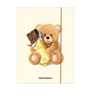Teczka kartonowa na gumkę Teddies& Miś z czekoladą A4 mix 270g Narcissus