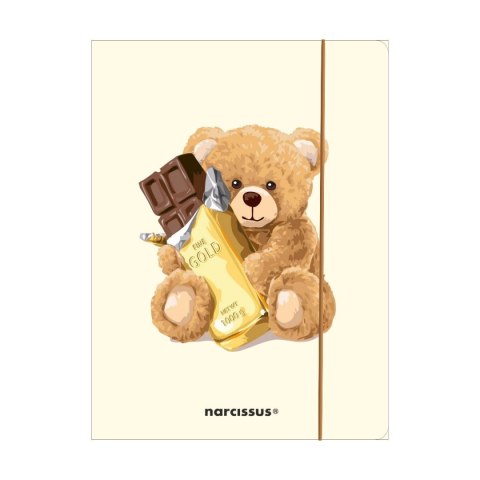 Teczka kartonowa na gumkę Teddies& Miś z czekoladą A4 mix 270g Narcissus