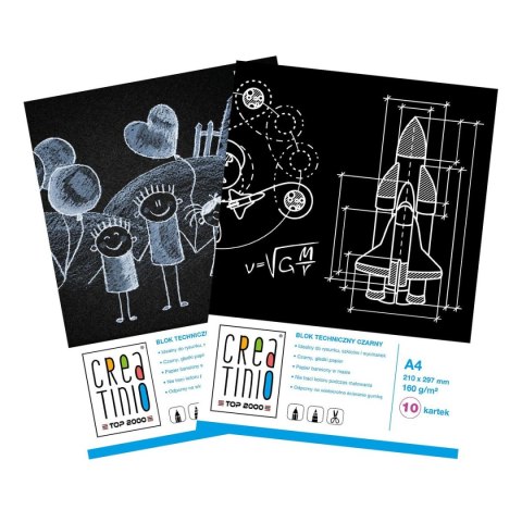 Blok techniczny Creatinio A4 czarny 160gg 10k Top 2000 (400079853)