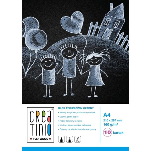 Blok techniczny Creatinio A4 czarny 160gg 10k Top 2000 (400079853)