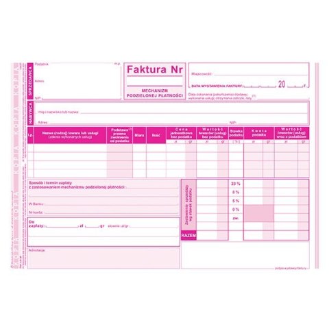 Druk offsetowy Faktura VAT A5 Michalczyk i Prokop (127-3P)