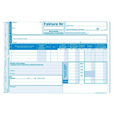 Druk offsetowy Faktura VAT A5 Michalczyk i Prokop (127-3P)
