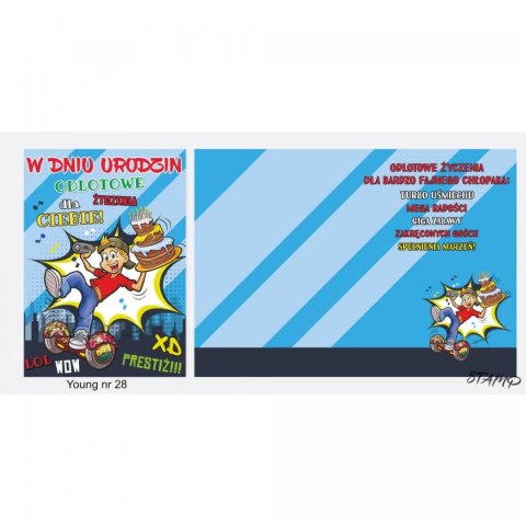 Kartka składana Young Urodzinowy dla chłopaka B6 Ev-corp (STKY-028)