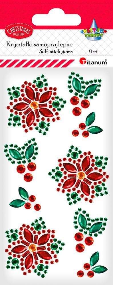 Kryształki Craft-Fun Series poinsecje, ostrokrzewy czerwono-zielony Titanum (24MH0392)