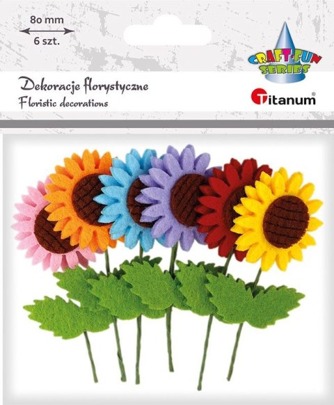 Ozdoba filcowa Craft-Fun Series słoneczniki na druciku Titanum (BR165)