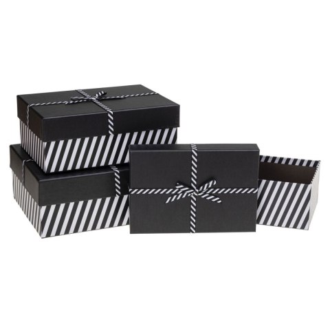 Pudełko na prezent Rozette (PUG-24235-PR BLACK set 3 pcs)