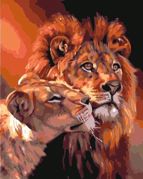 Zestaw kreatywny Malowanie po numerach 40x50cm Lwy Flamingo Line (FSY16)