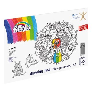 Blok rysunkowy A3 biały 80g 20k Fiorello (150-1241)