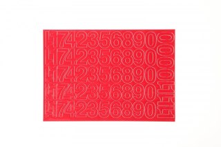 Cyfry samoprzylepne czerwone Farro