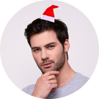 Czapka party mini czapeczki mikołaja 2 szt czerwone tekstylny Arpex (sm8007)