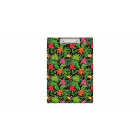Deska z klipem (podkład do pisania) Flowers A4 mix nadruk Biurfol (KHN-01-25)