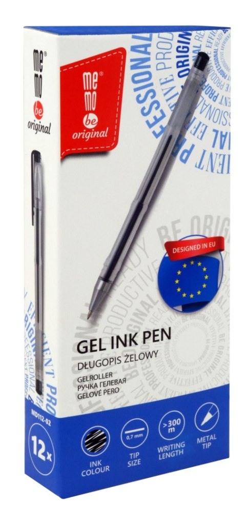 Długopis żelowy wkład czarny 0,7mm Memobe (MD112-02)