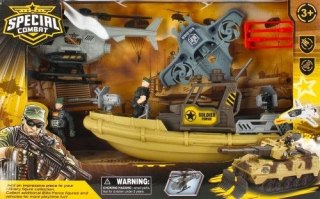 Motorówka wojskowa z akcesoriami i helikopterem Mega Creative (500258)