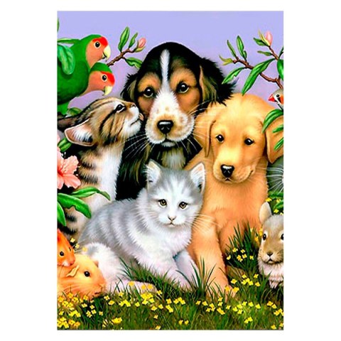 Zestaw kreatywny Diamentowa mozaika 30x40cm Zwierzęta Flamingo Line (TSGK75621)