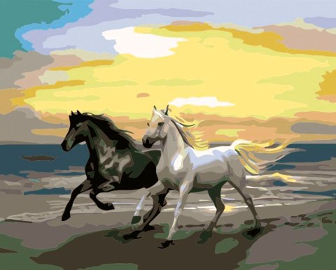 Zestaw kreatywny Malowanie po numerach 40x50cm Konie Flamingo Line (FSY246)