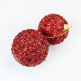 Bombki błyszczące (2 szt.) - czerwone plastik Arpex (BN6491CZE-6118)