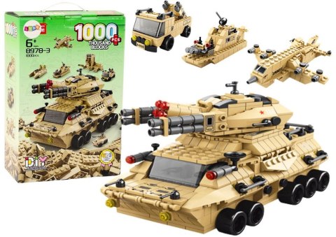 Klocki konstrukcyjne Czołg Wojskowy Militarny Piaskowy 1000 El Lean (18317)