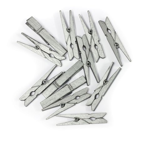 Ozdoba drewniana klamerki srebrne 47mm Galeria Papieru (253036)