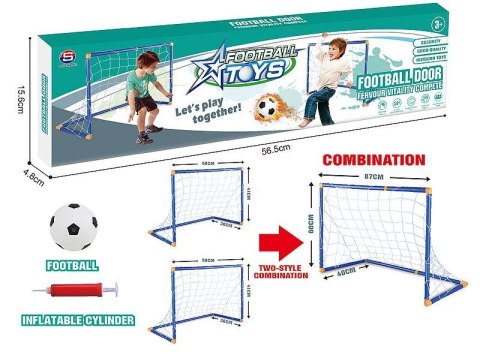 Bramka zestaw do gry w piłkę nożną, 2 rozkładane bramki 87x60x40cm Adar (594821)