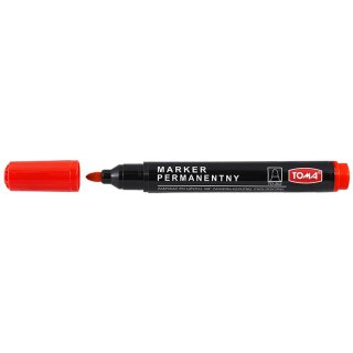 Marker permanentny wkład czerwony okrągła końcówka Toma