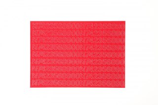 Cyfry samoprzylepne czerwone Farro