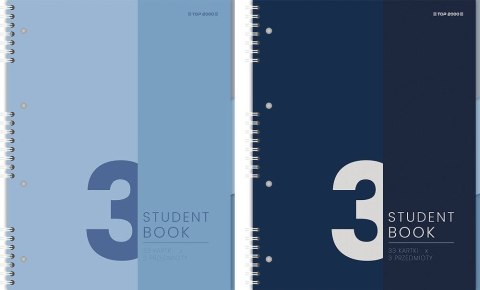 Kołozeszyt (kołonotatnik) STUDENTBOOK 3 przedmioty A4 100k. 70g krata Top 2000 (400179523)