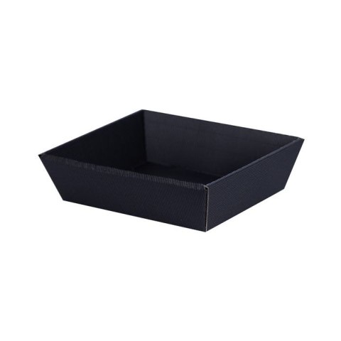 Kosz prezentowy mały z czarnej tektury z otwartą falą 21 x 17 x 7 cm 10szt Paw (GM-KC-1)