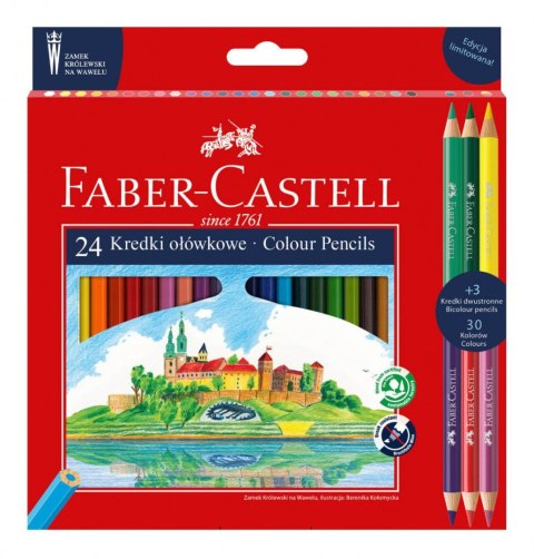Kredki ołówkowe dwustronne Wawel 24+3 kol. Faber Castell (201481 FC)