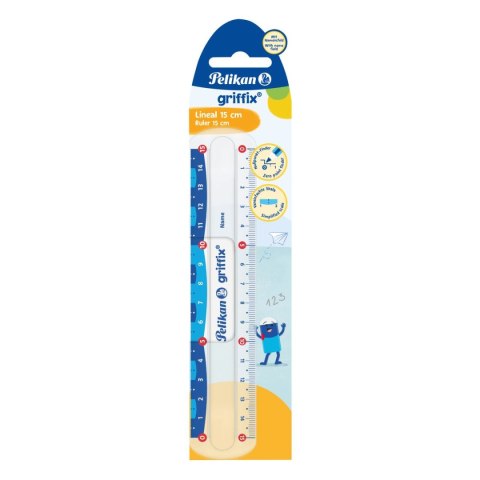 Linijka plastik Griffix 822275 15cm Pelikan (300000445)