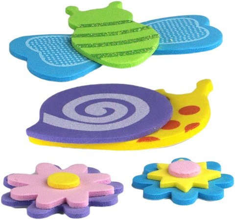 Naklejka (nalepka) Craft-Fun Series piankowe 3D motyle, kwiaty, ślimaki Titanum (M-06)