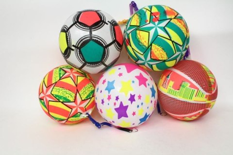 Piłka miękka gumowa kolorowa świecąca na sprężynie Norimpex (NO-1007726)