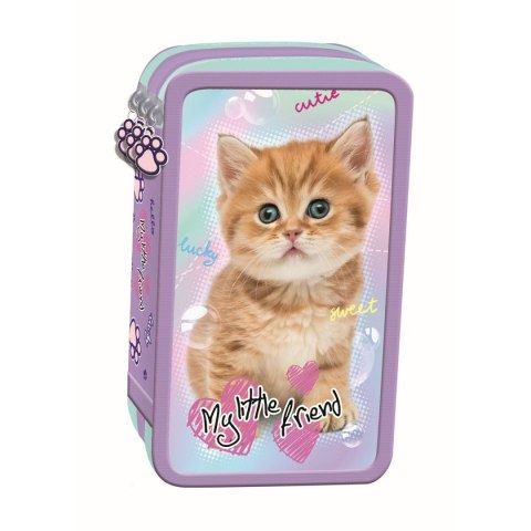 Piórnik MY LITTLE FRIEND KITTY pastel POTRÓJNY 5903235668876 St.Majewski (Z WYPOSAŻENIEM)