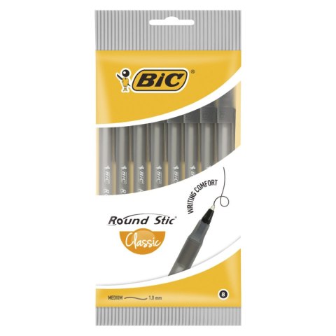 Długopis Round Stic wkład czarny 0,4mm Bic (928498)