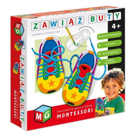 Zabawka kreatywna MONTESSORI -ZABAWKA EDUKACYJNA ZAWIĄŻ BUTY Multigra