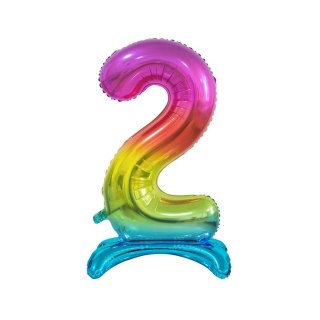 Balon gumowy Beauty&Charm cyfra stojąca tęczowa tęczowa 750mm 30cal Godan (BC-AST2)