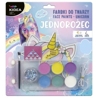 Farba do malowania twarzy kidea Unicorn 6 kolor. Derform (FDTZUKA)