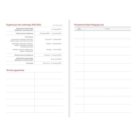 Kalendarz nauczyciela książkowy (terminarz) GRANATOWY NEBRASKA Z GUMKĄ A5 Wydawnictwo Wokół Nas (A5DN074B)