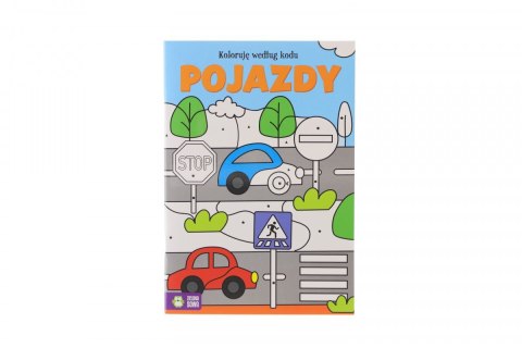 Książeczka edukacyjna Koloruję wedłu kodu. Zielona Sowa (Pojazdy.)