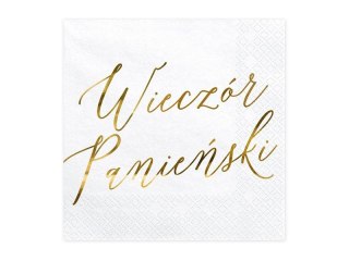 Serwetki Wieczór panieński, biały, 33x33cm biała papier [mm:] 330x330 Partydeco (SP33-91-019ME)