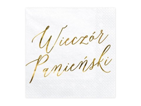 Serwetki Wieczór panieński, biały, 33x33cm biała papier [mm:] 330x330 Partydeco (SP33-91-019ME)