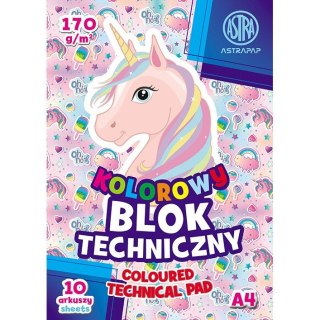 Blok techniczny BS&UNICORN A4 mix 170g 10k Astrapap (106020016)