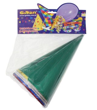 Czapka party 6szt róże kolory mix papier (ZM2300)