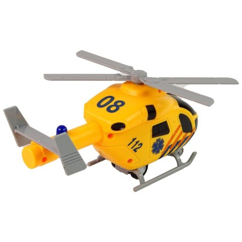 Helikopter Ratunkowy Ambulans Żółty Dźwięk Światła Śmigła Lean (13612)