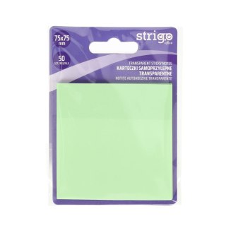Notes samoprzylepny (karteczki) NEONOWE jasnozielony 50k [mm:] 75x75 Strigo (SSN027)