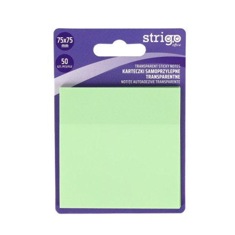 Notes samoprzylepny (karteczki) NEONOWE jasnozielony 50k [mm:] 75x75 Strigo (SSN027)