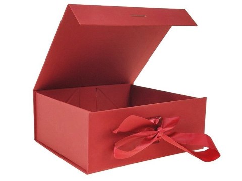 Pudełko na prezent do samodzielnego składania, czerwone [mm:] 200x180x 80 Adar (617759)