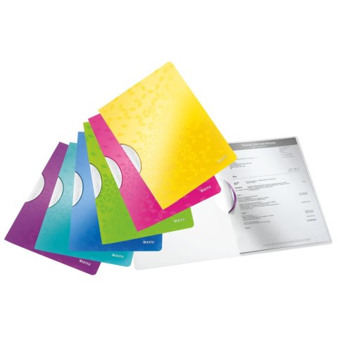 Skoroszyt Wow ColorClip A4 różowy polipropylen PP 80g Leitz (41850023)