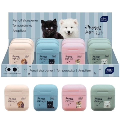 Temperówka PUPPY SIGN podwójna mix plastikowa Interdruk